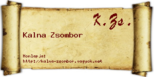 Kalna Zsombor névjegykártya
